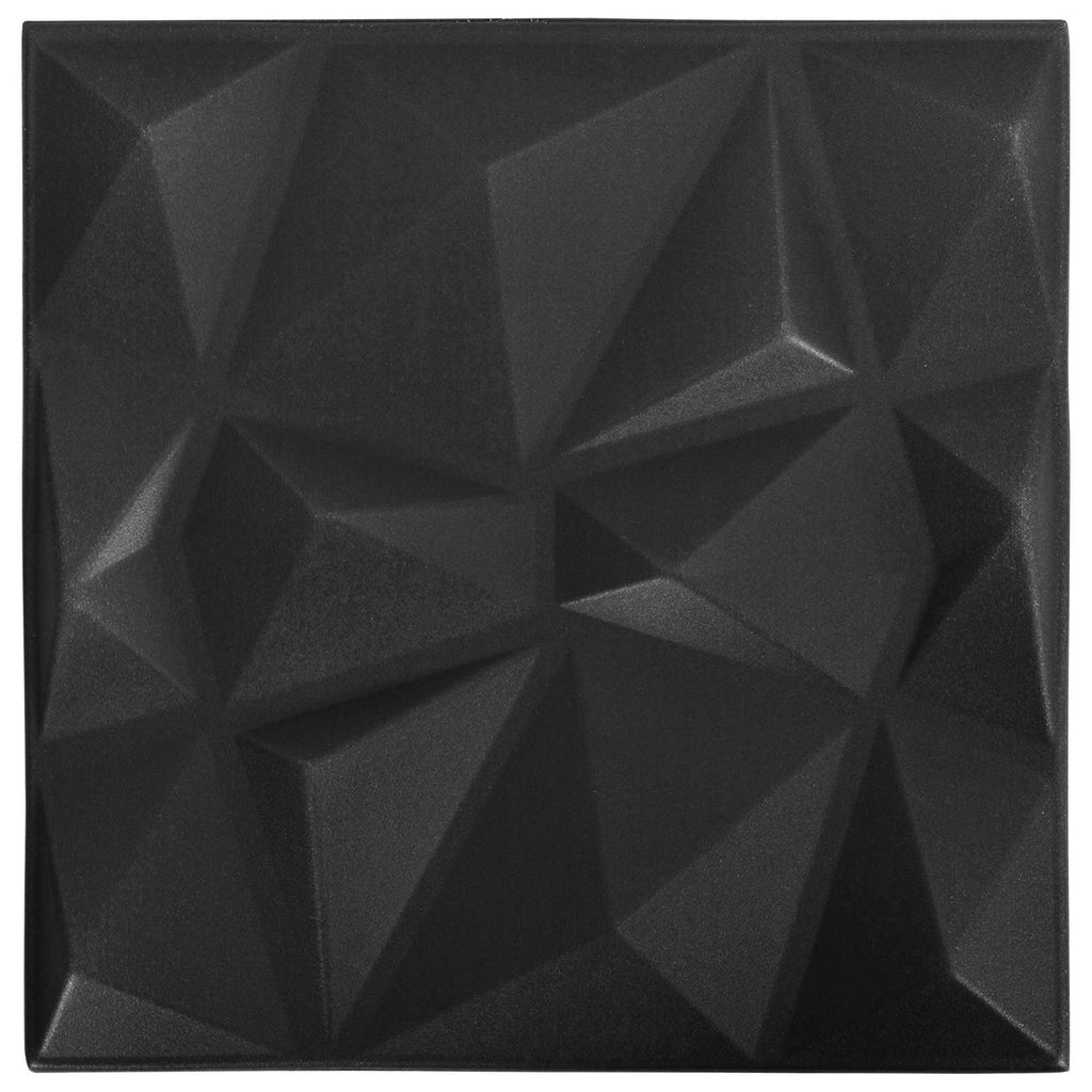 vidaXL Panele ścienne 12 pcs Czarny diamentowy 50 x 50 cm Pianka XPS
