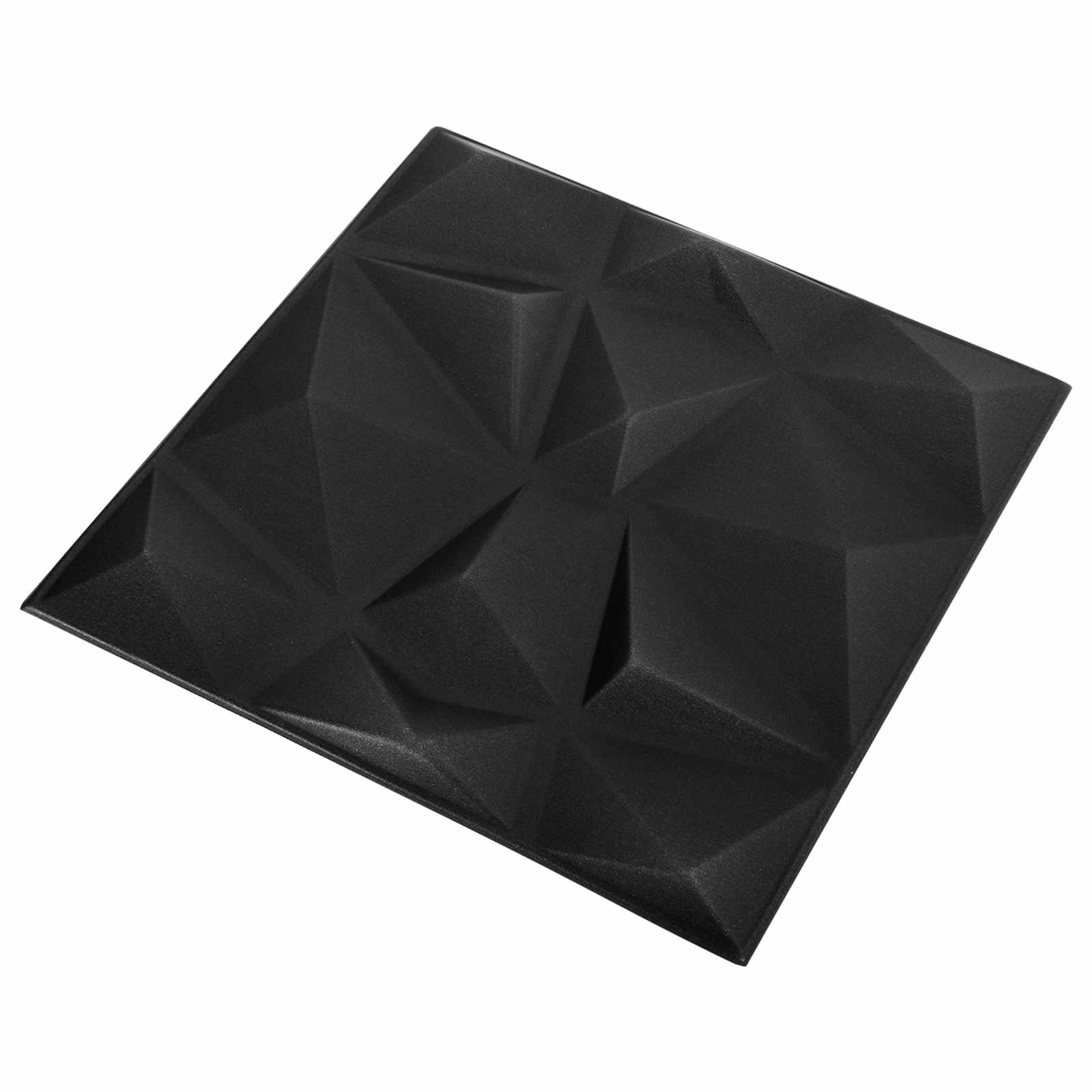 vidaXL Panele ścienne 12 pcs Origami czarne 50 x 50 cm Pianka XPS