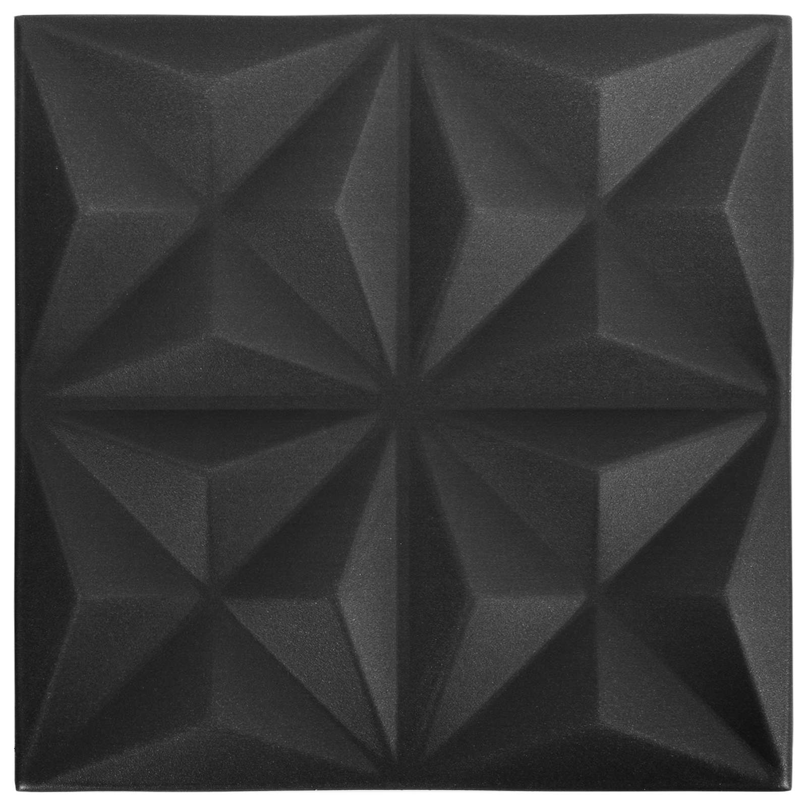 vidaXL Panele ścienne 24 pcs Origami czarne 50 x 50 cm Pianka XPS