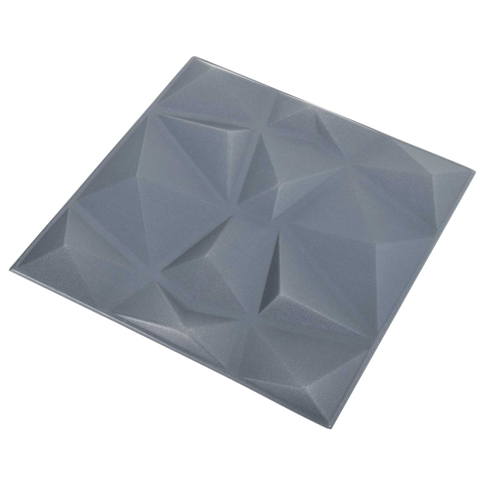 vidaXL Panele ścienne 48 pcs Szary diamentowy 50 x 50 cm Pianka XPS