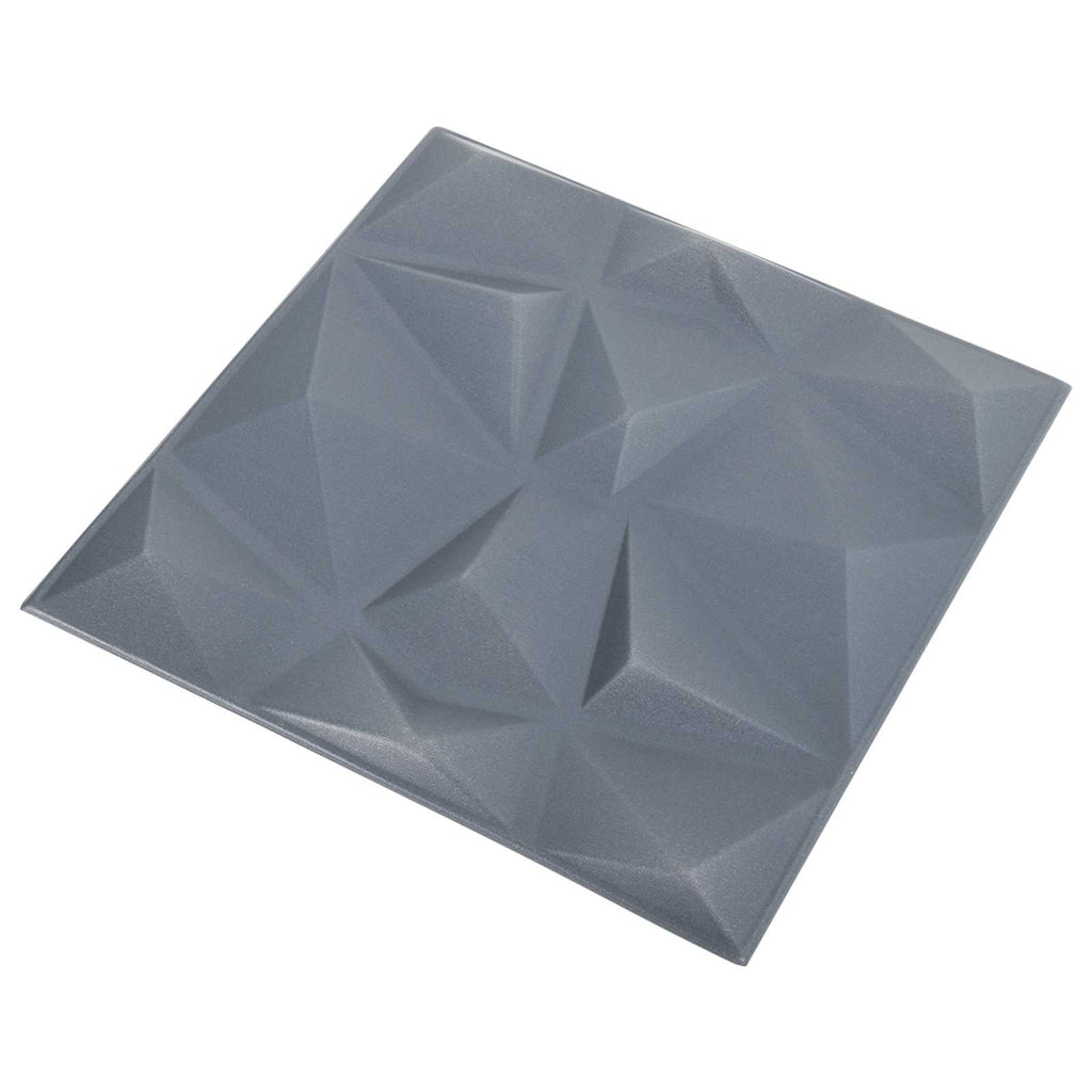 vidaXL Panele ścienne 12 pcs Origami szare 50 x 50 cm Pianka XPS