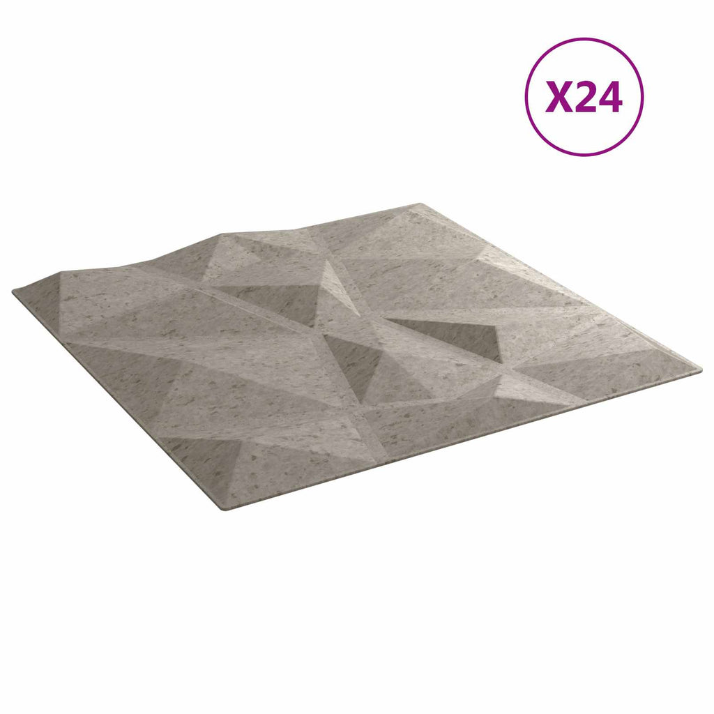 vidaXL Panele ścienne 24 pcs Betonowy szary 50 x 50 cm Pianka XPS