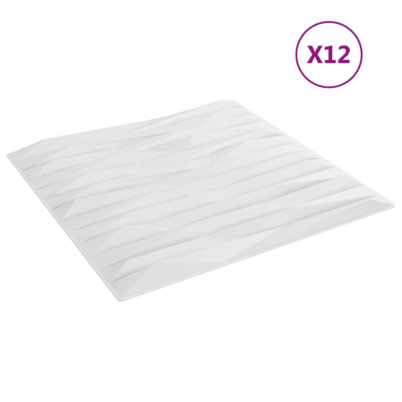 vidaXL Panele ścienne 12 pcs Biały Kamień 50 x 50 cm Pianka XPS