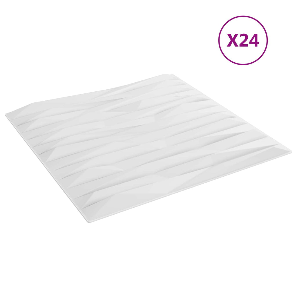 vidaXL Panele ścienne 24 pcs Biały Kamień 50 x 50 cm Pianka XPS