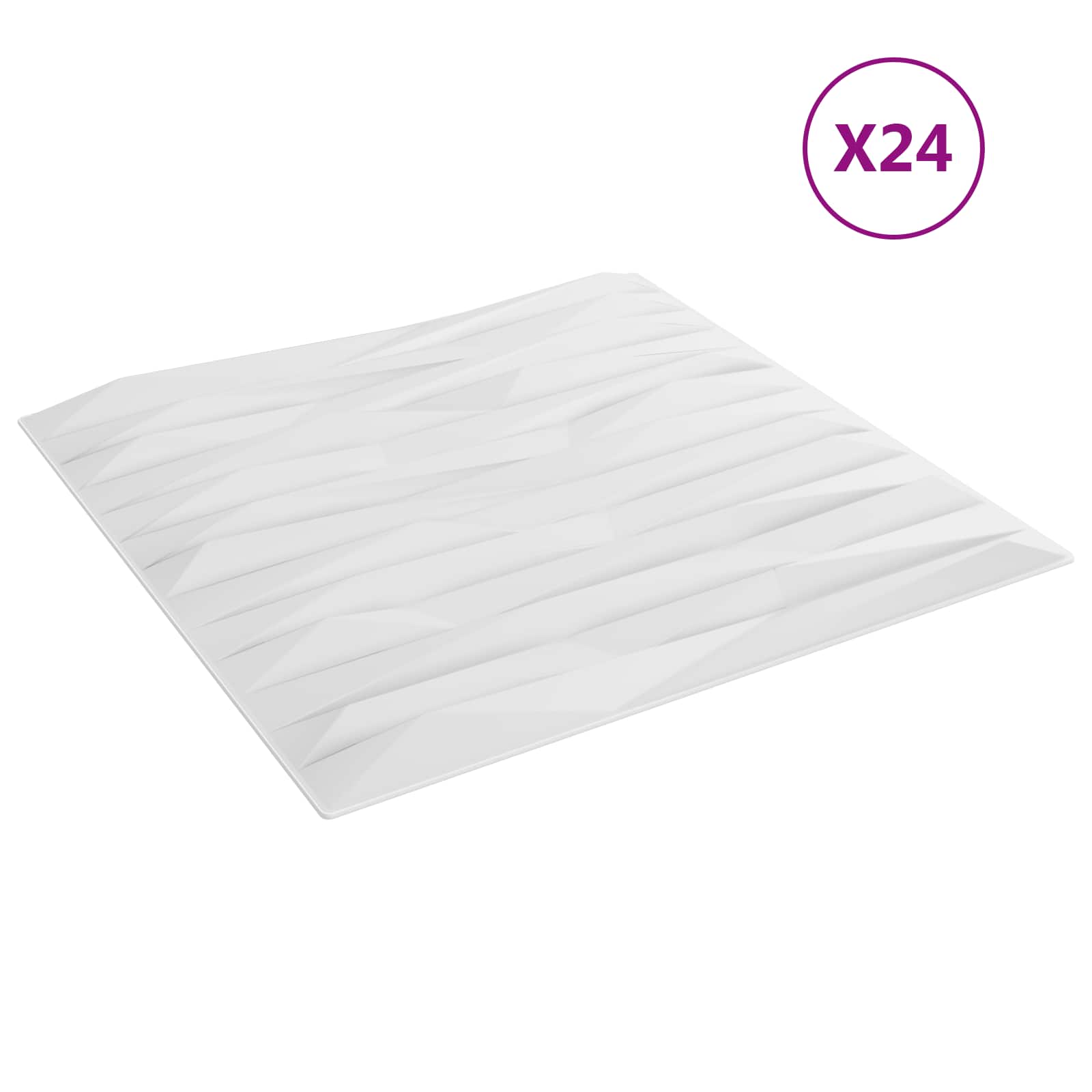 vidaXL Panele ścienne 24 pcs Biały Kamień 50 x 50 cm Pianka XPS