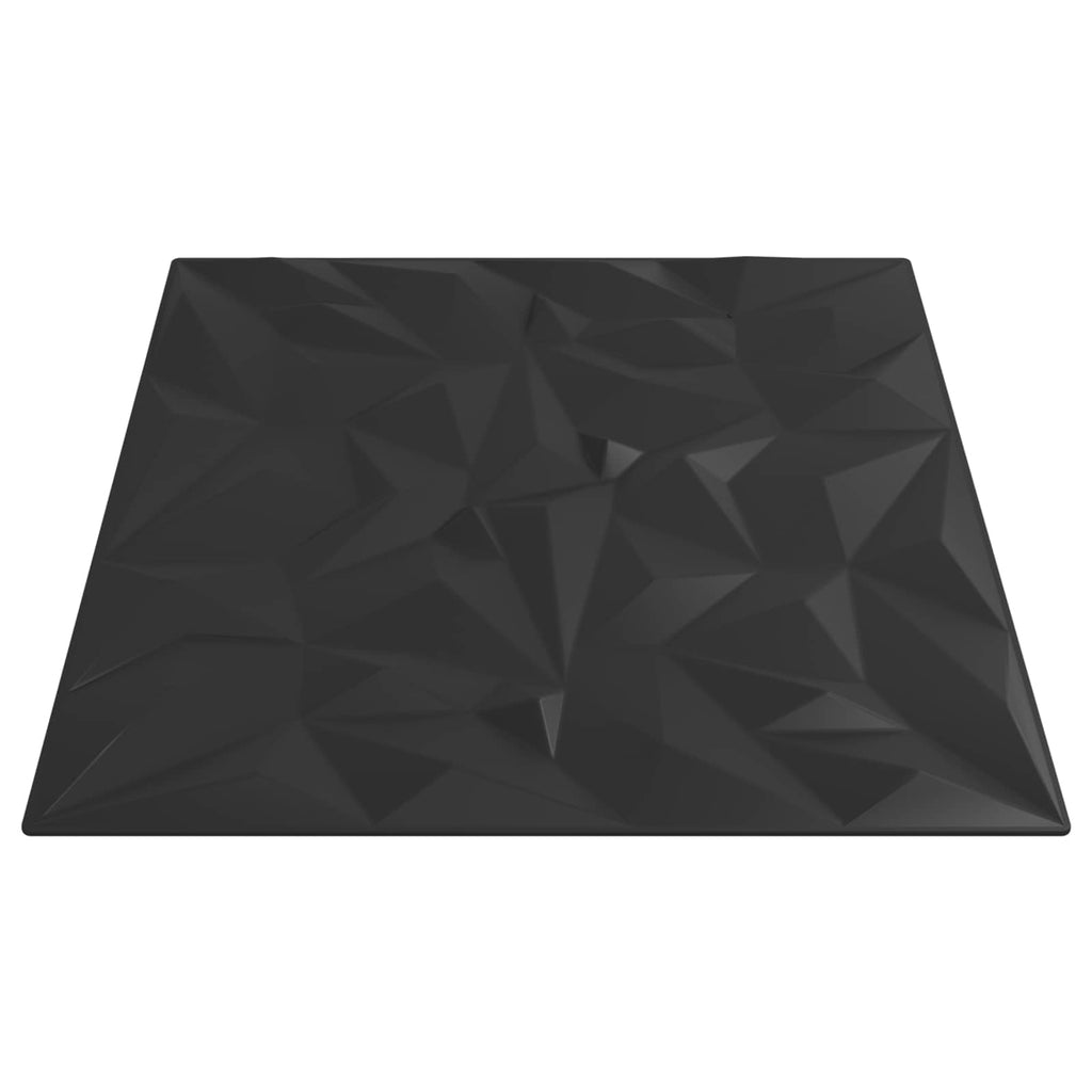 vidaXL Panele ścienne 24 pcs Czarny 50 x 50 cm Pianka XPS