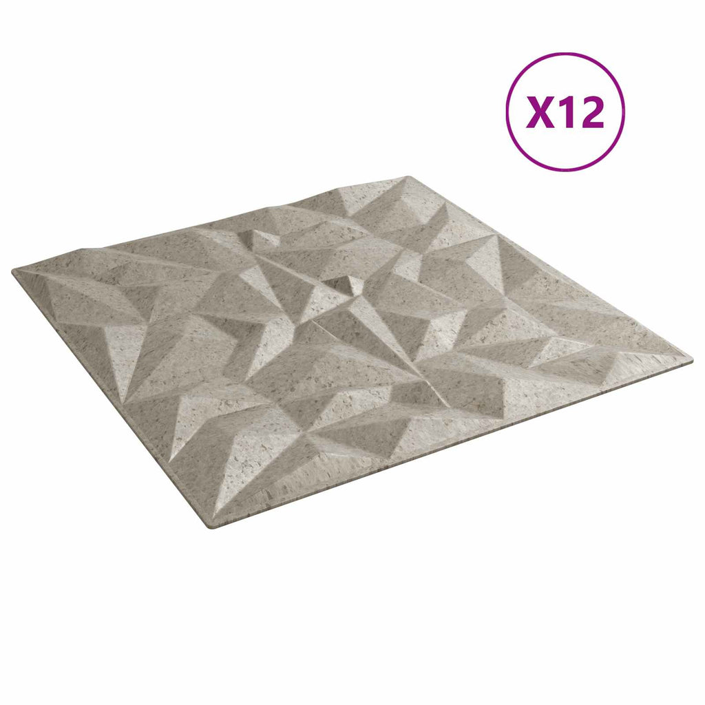 vidaXL Panele ścienne 12 pcs Beton ametystowy 50 x 50 cm Pianka XPS