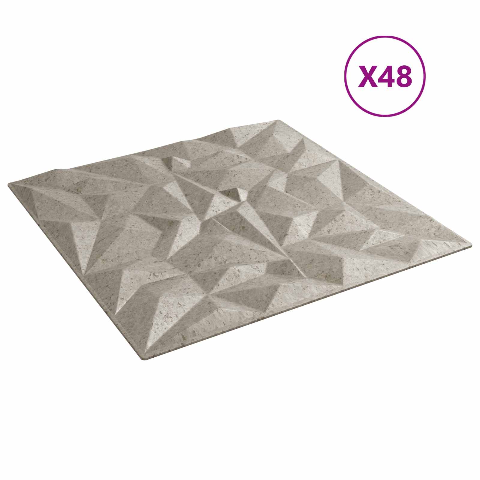 vidaXL Panele ścienne 48 pcs Beton ametystowy 50 x 50 cm Pianka XPS