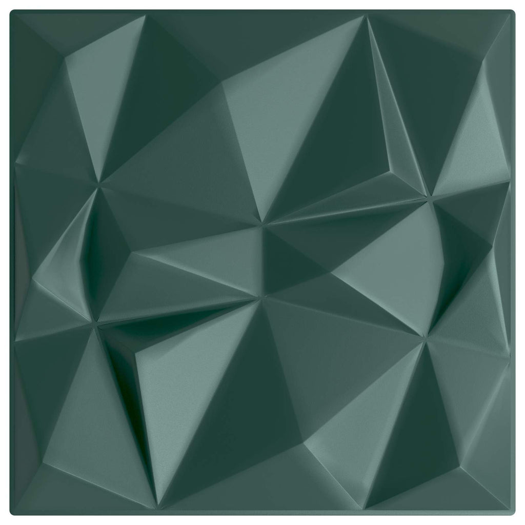 vidaXL Panele ścienne 12 pcs Zielony diamentowy 50 x 50 cm Pianka XPS