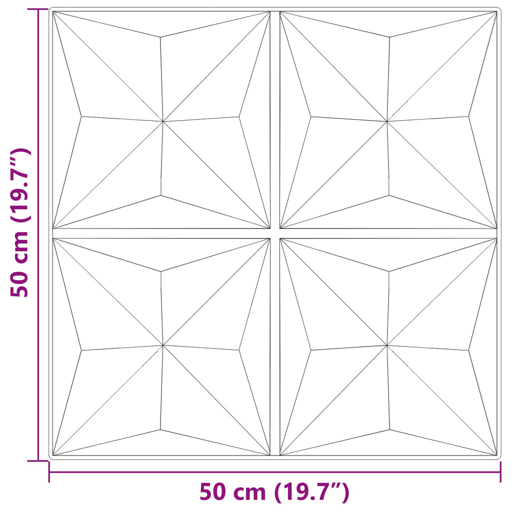 vidaXL Panele ścienne 12 pcs Beton origami 50 x 50 cm Pianka XPS