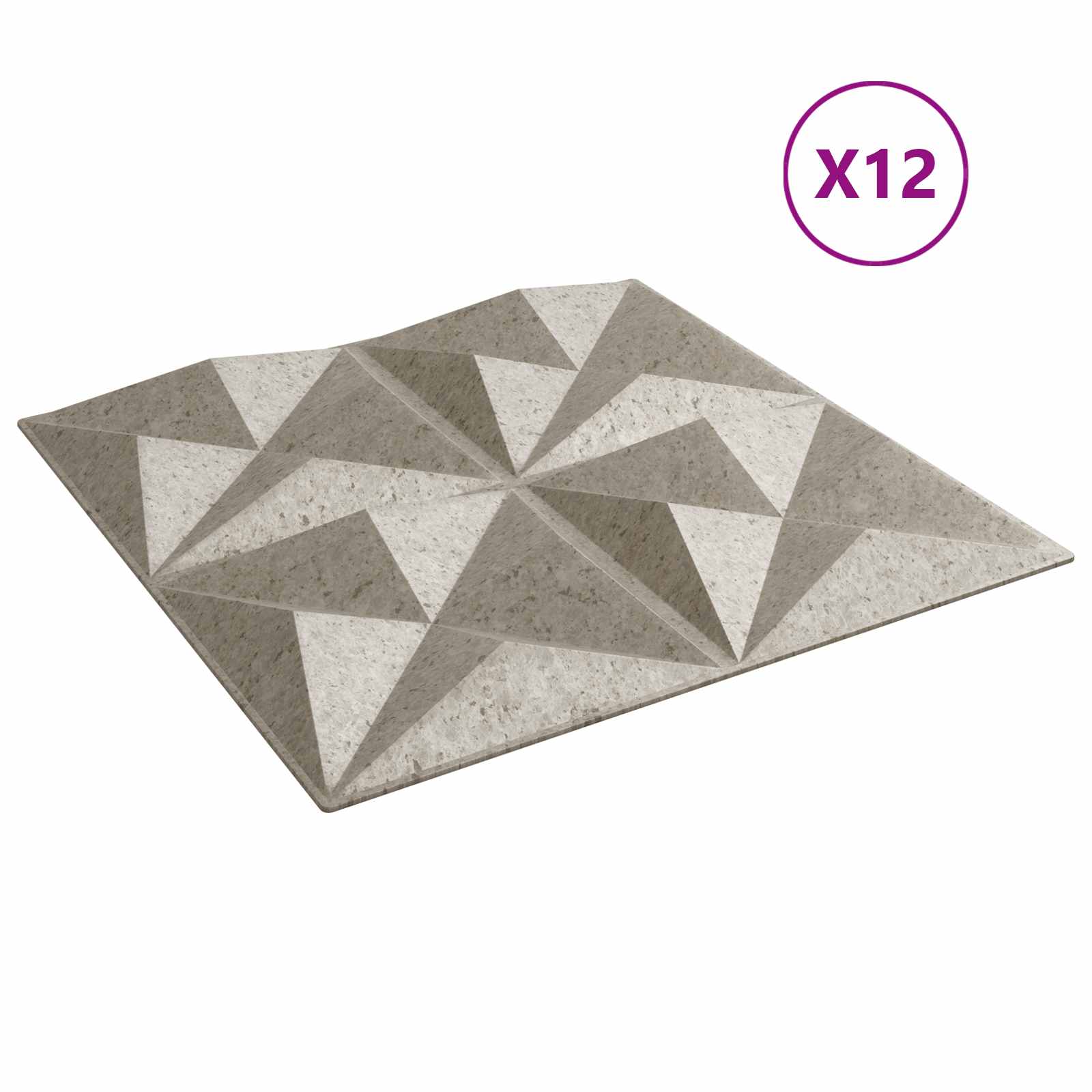 vidaXL Panele ścienne 12 pcs Beton origami 50 x 50 cm Pianka XPS