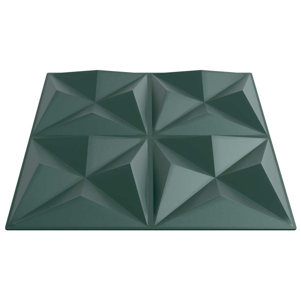 vidaXL Panele ścienne 24 pcs Zielone origami 50 x 50 cm Pianka XPS
