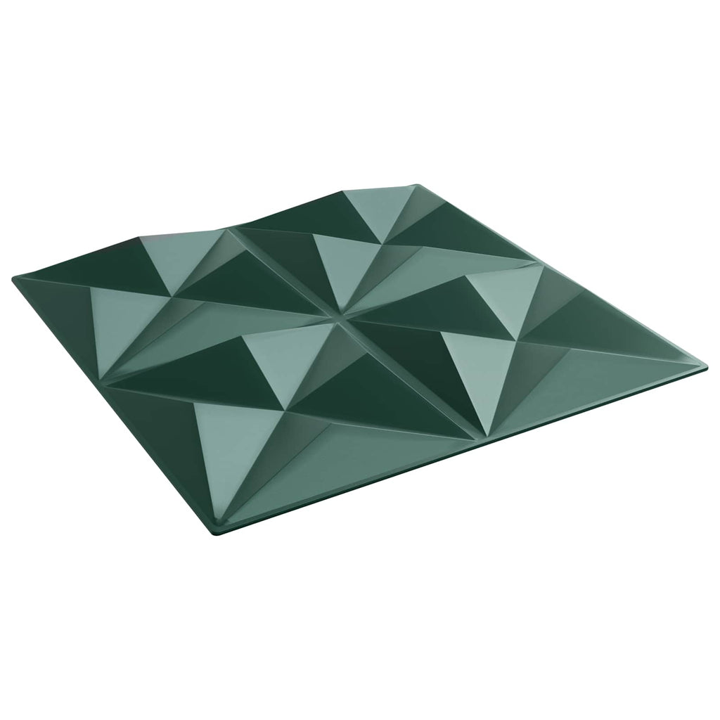 vidaXL Panele ścienne 48 pcs Zielone origami 50 x 50 cm Pianka XPS