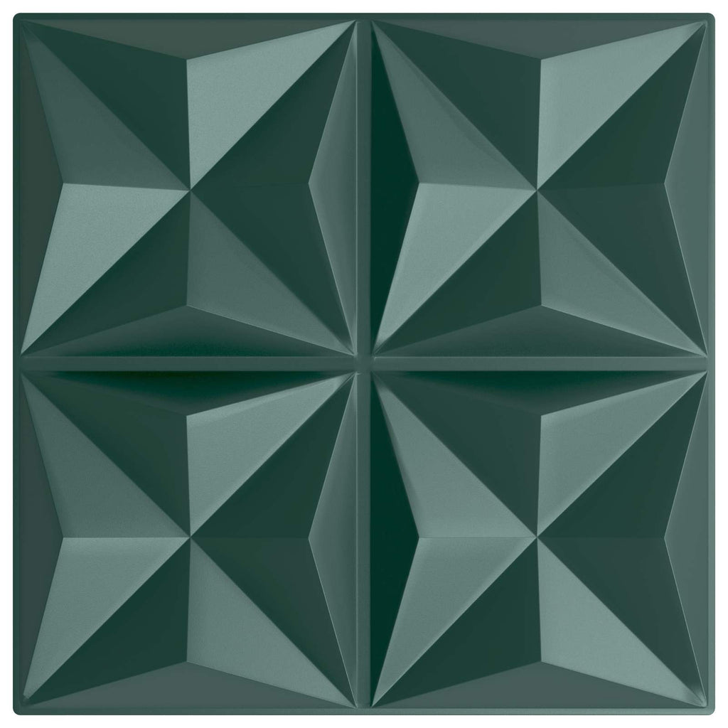 vidaXL Panele ścienne 48 pcs Zielone origami 50 x 50 cm Pianka XPS