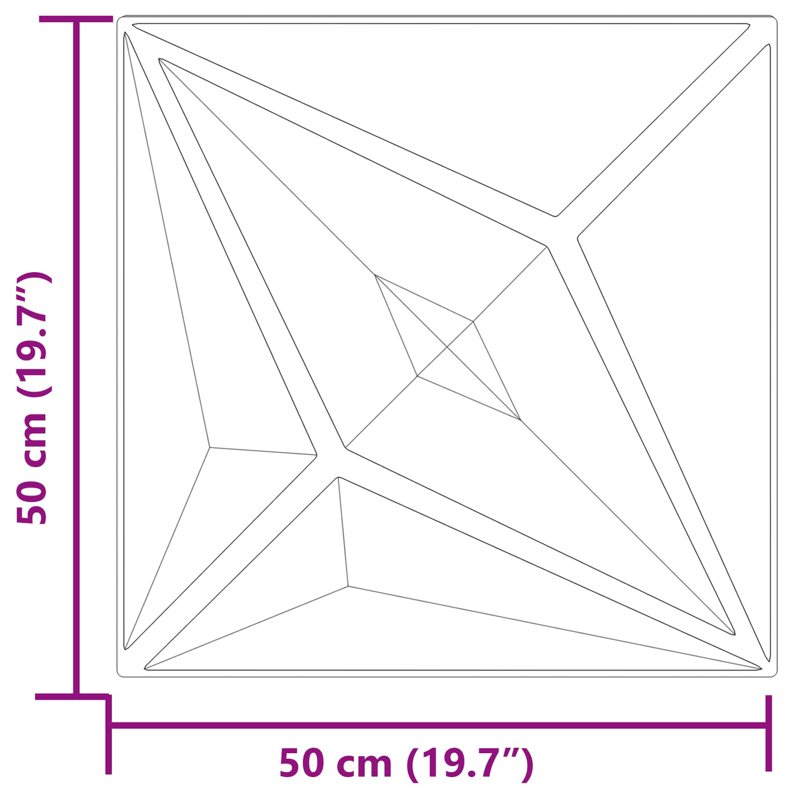 vidaXL Panele ścienne 24 pcs Szara gwiazda 50 x 50 cm Pianka XPS