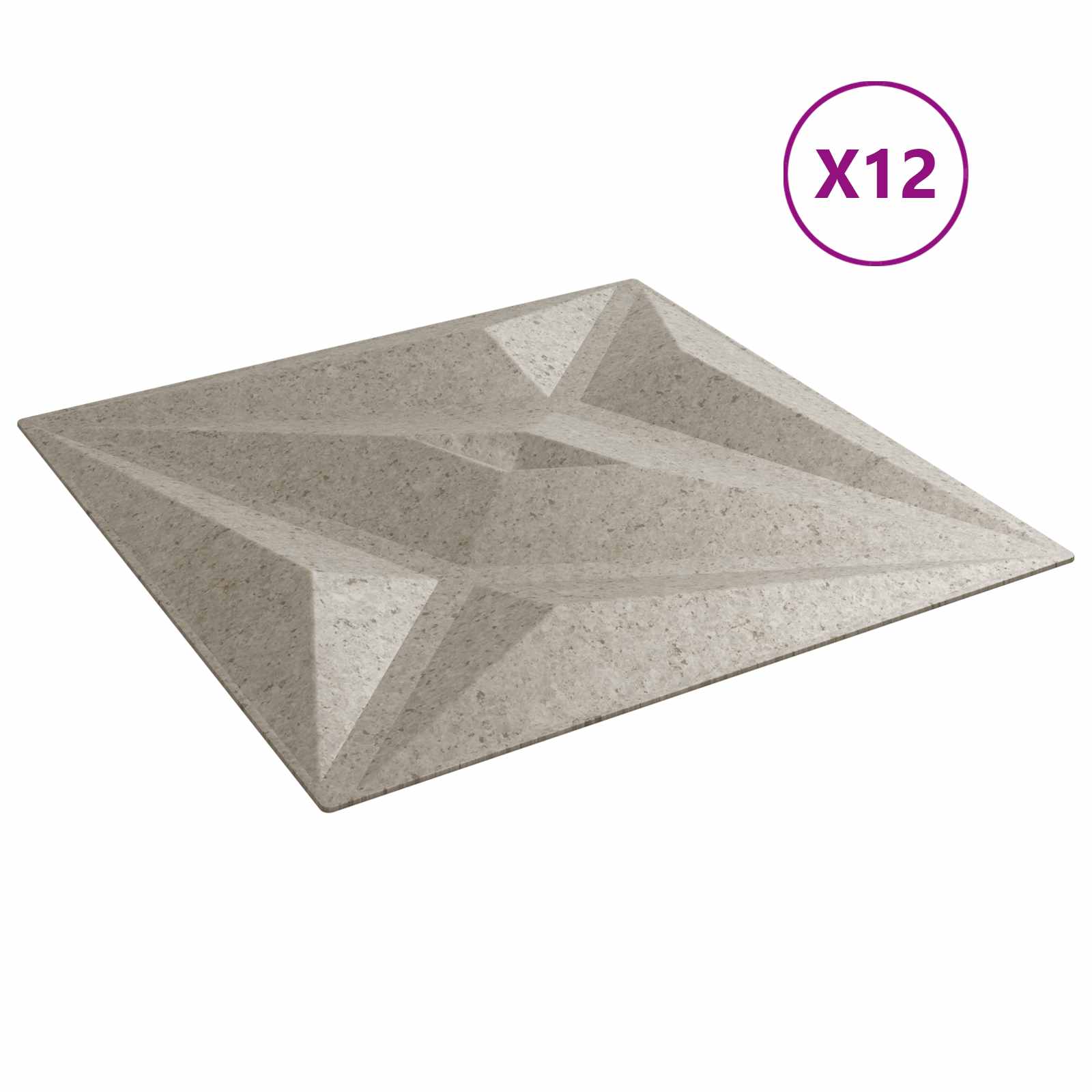 vidaXL Panele ścienne 12 pcs Beton gwiazdy 50 x 50 cm Pianka XPS