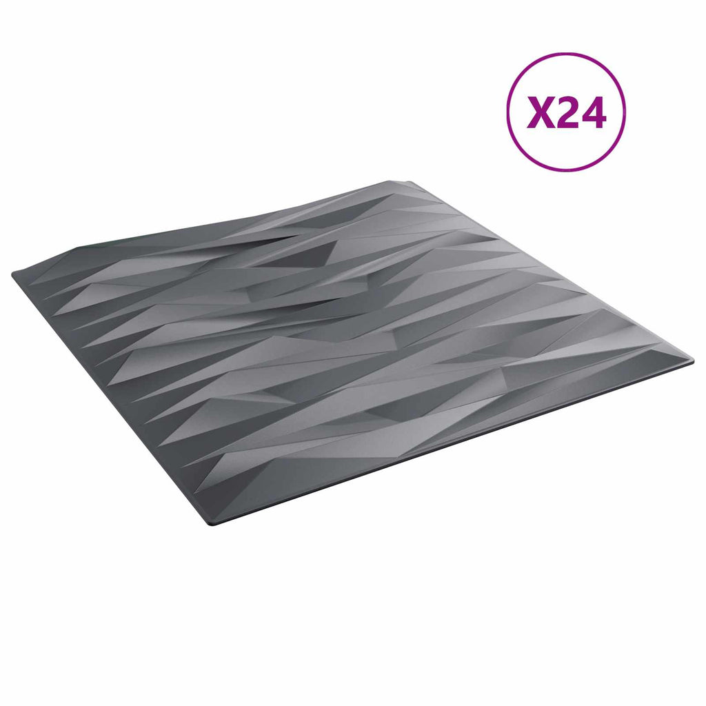 vidaXL Panele ścienne 24 pcs Szary Kamień 50 x 50 cm Pianka XPS