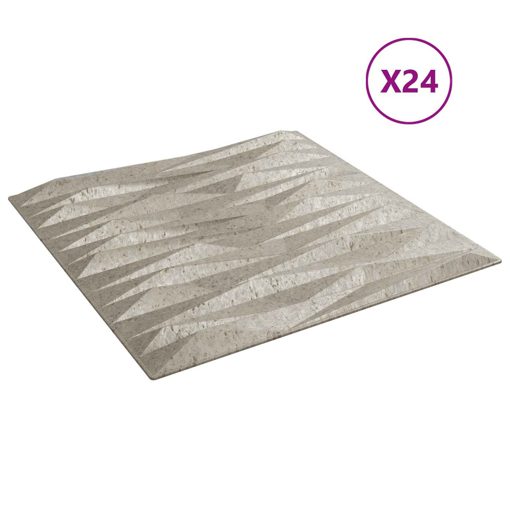 vidaXL Panele ścienne 24 pcs Beton kamienny 50 x 50 cm Pianka XPS