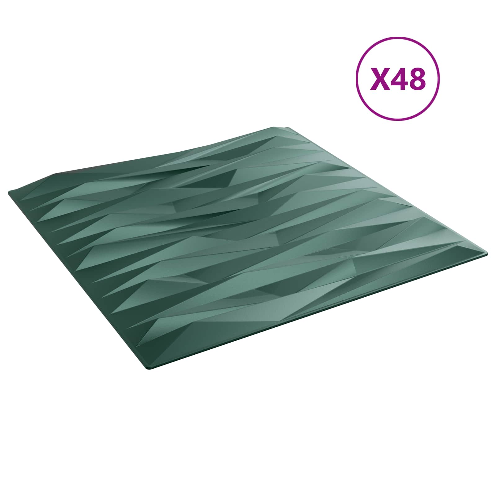 vidaXL Panele ścienne 48 pcs Zielony kamień 50 x 50 cm Pianka XPS