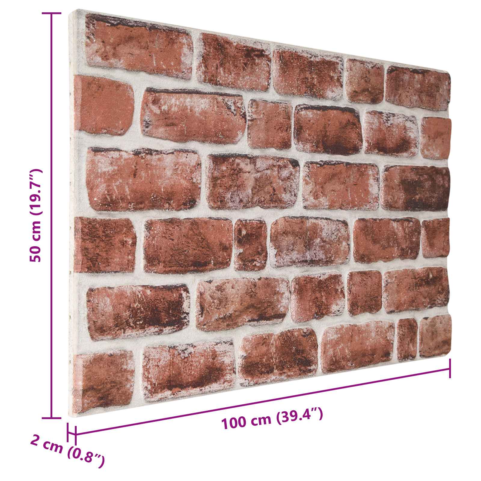 vidaXL Panele ścienne 10 pcs Ciemnobrązowy i Biały 100 x 50 cm
