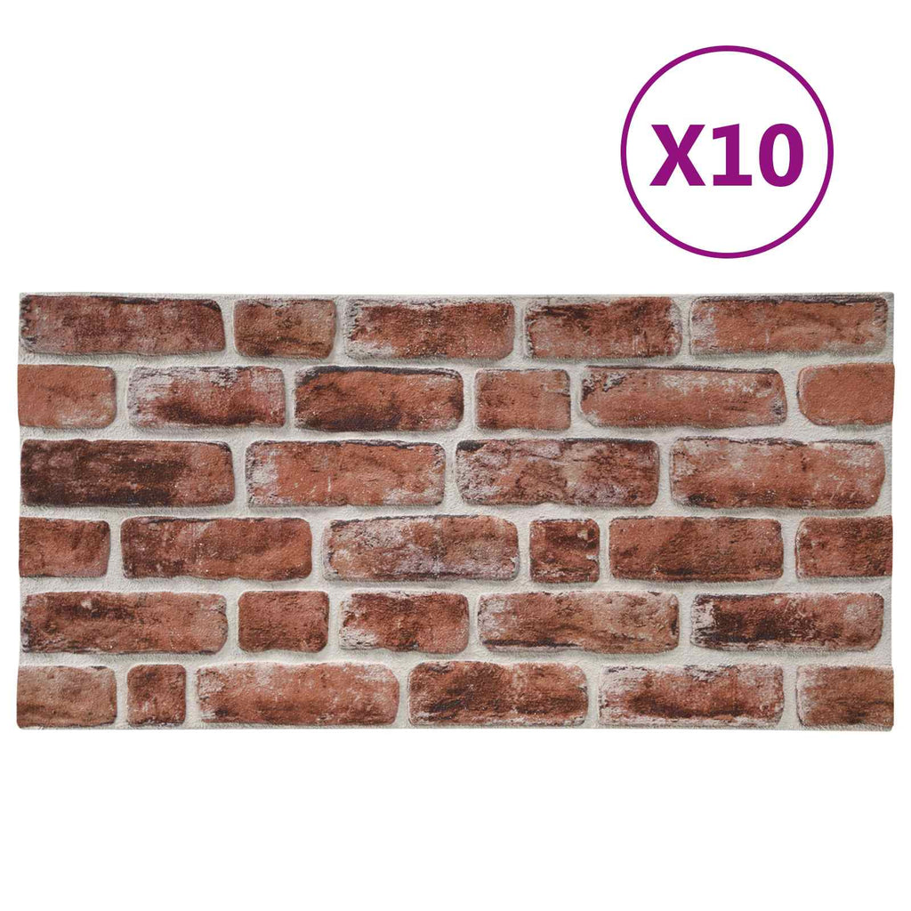 vidaXL Panele ścienne 10 pcs Ciemnobrązowy i Biały 100 x 50 cm