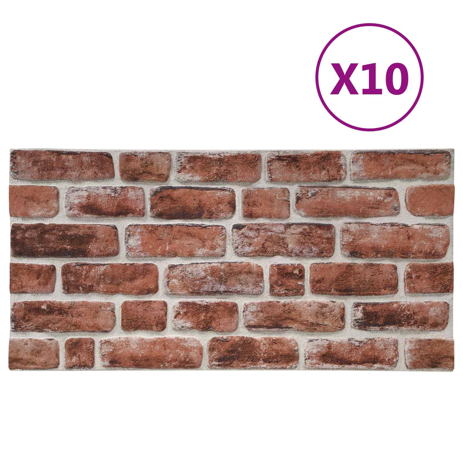 vidaXL Panele ścienne 10 pcs Ciemnobrązowy i Biały 100 x 50 cm