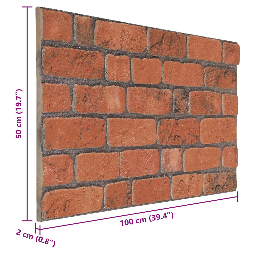 vidaXL Panele ścienne 10 pcs terakota 100 x 50 cm Pianka EPS