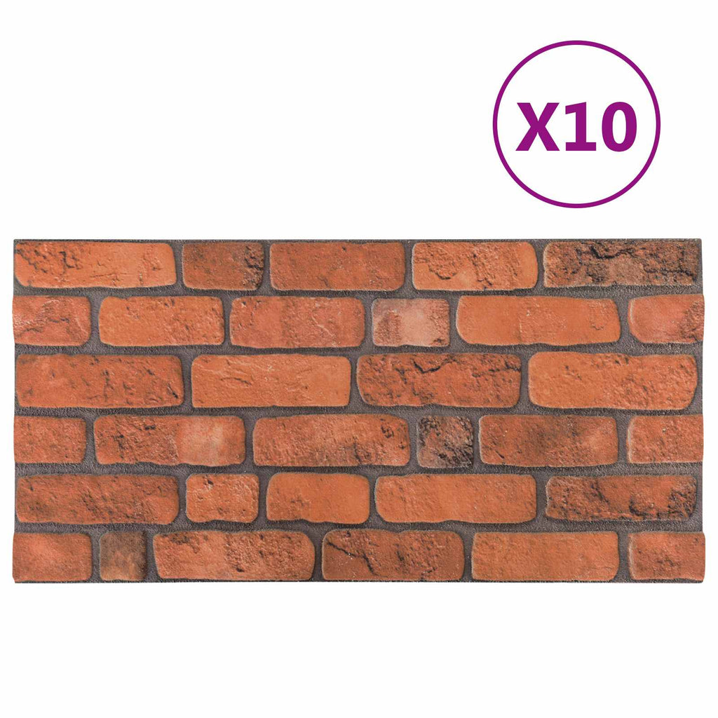vidaXL Panele ścienne 10 pcs terakota 100 x 50 cm Pianka EPS
