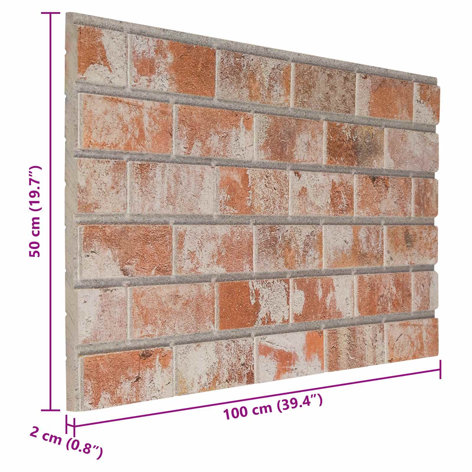 vidaXL Panele ścienne 10 pcs pomarańczowy 100 x 50 cm Pianka EPS