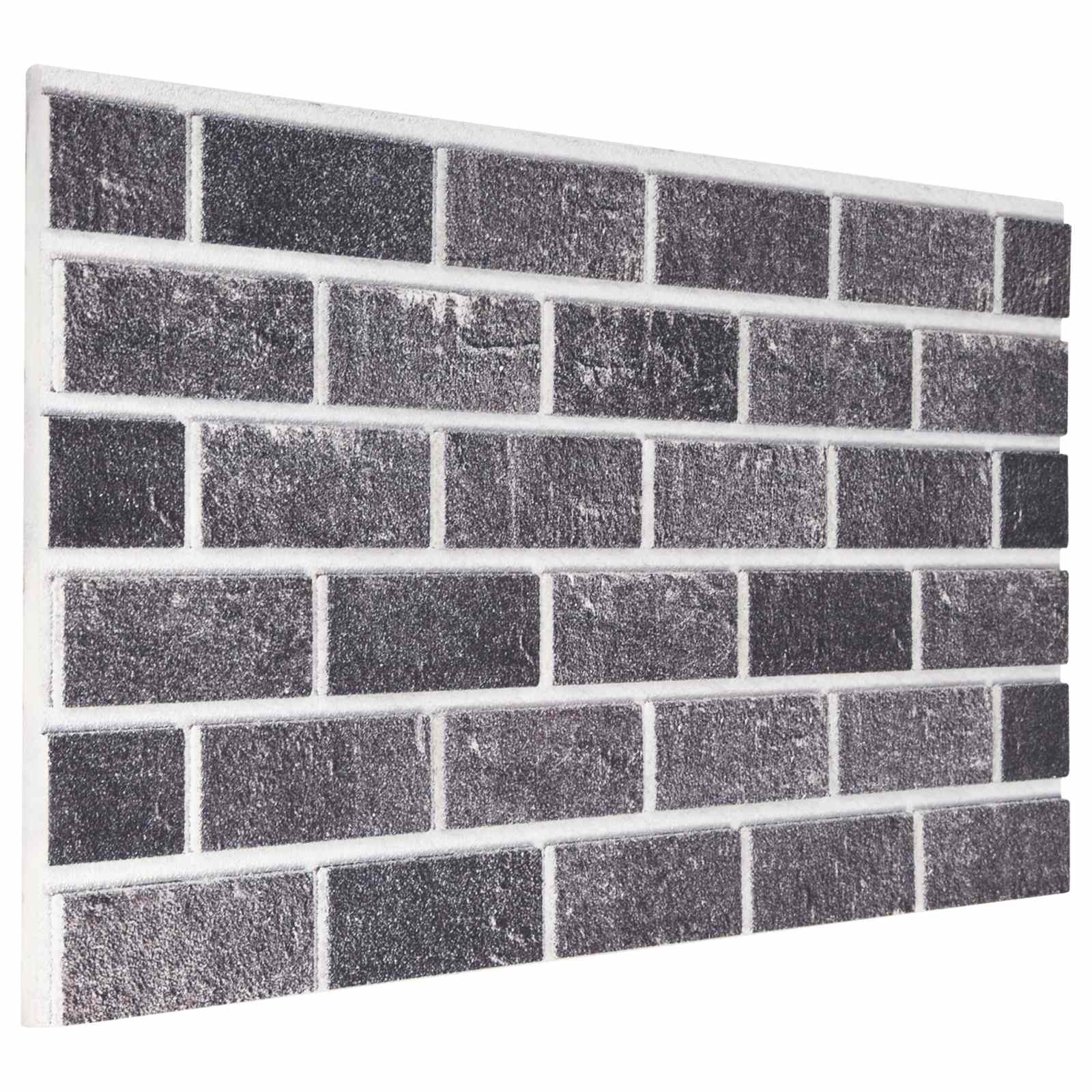 vidaXL Panele ścienne 10 pcs Czarny i szary 100 x 50 cm Pianka EPS