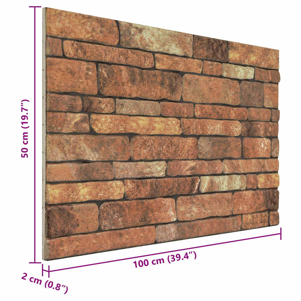vidaXL Panele ścienne 10 pcs Brązowy i biały 100 x 50 cm Pianka EPS