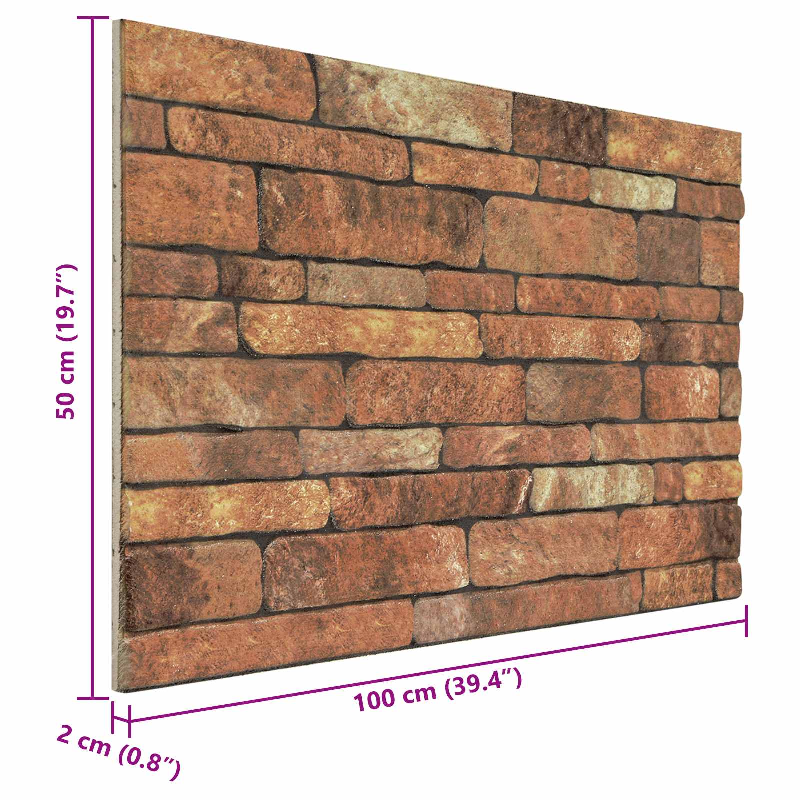 vidaXL Panele ścienne 10 pcs Brązowy i biały 100 x 50 cm Pianka EPS