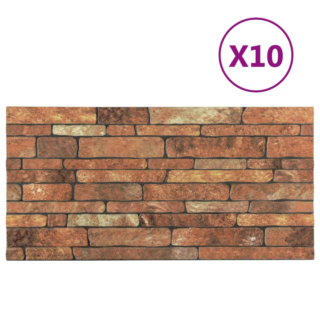vidaXL Panele ścienne 10 pcs Brązowy i biały 100 x 50 cm Pianka EPS