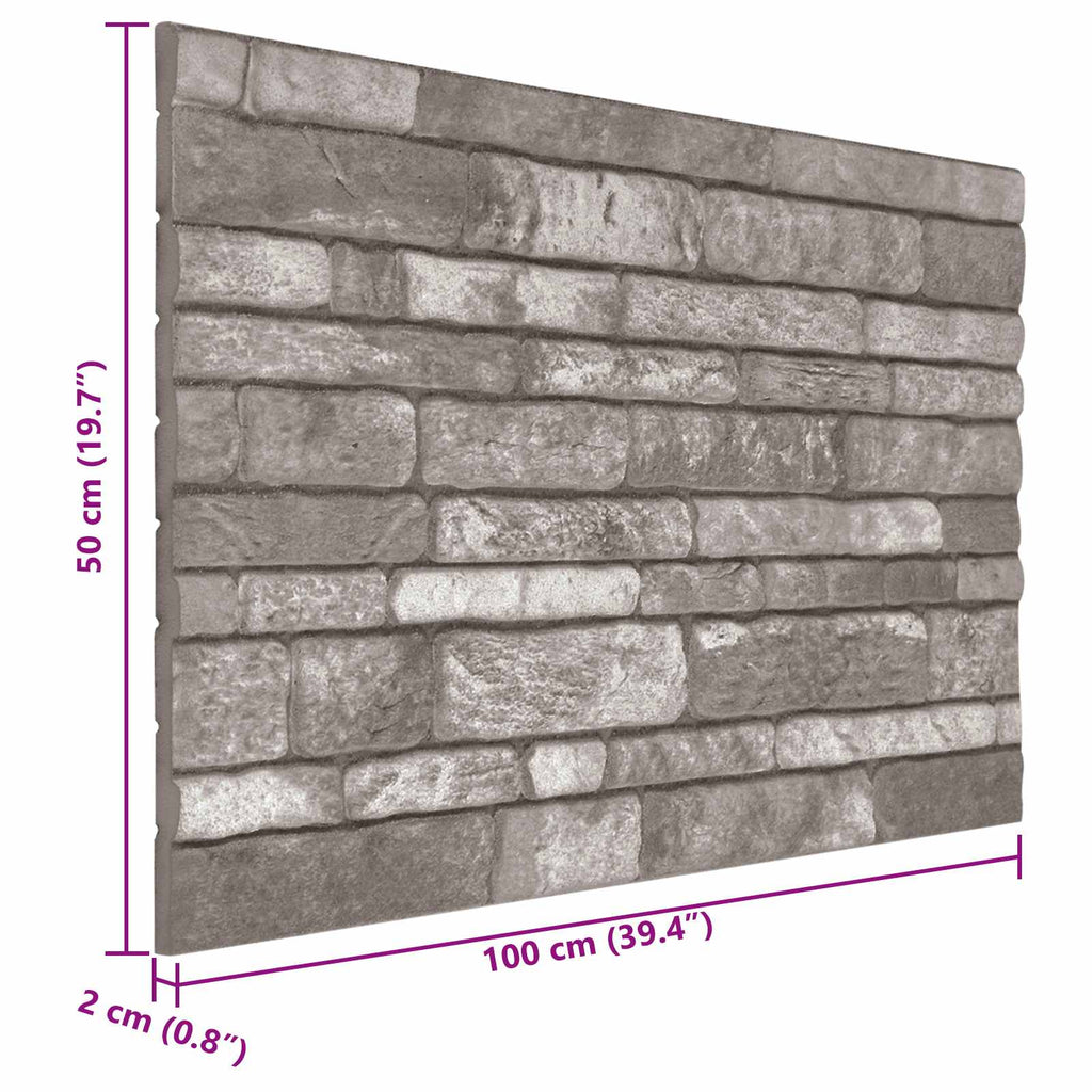vidaXL Panele ścienne 10 pcs ciemnoszary 100 x 50 cm Pianka EPS