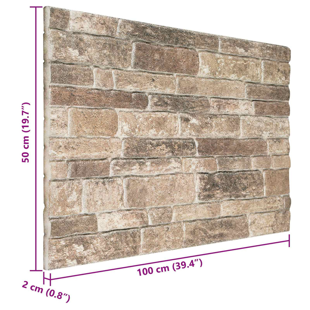 vidaXL Panele ścienne 10 pcs Wielokolorowe 100 x 50 cm Pianka EPS