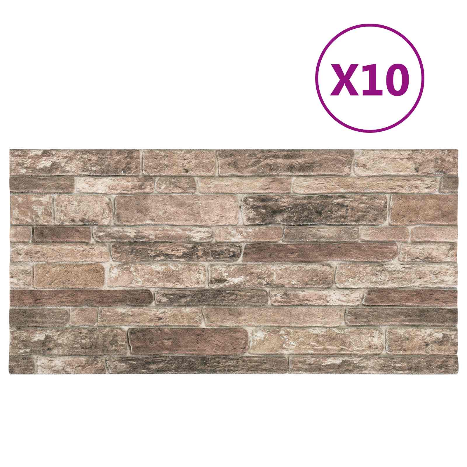 vidaXL Panele ścienne 10 pcs Wielokolorowe 100 x 50 cm Pianka EPS