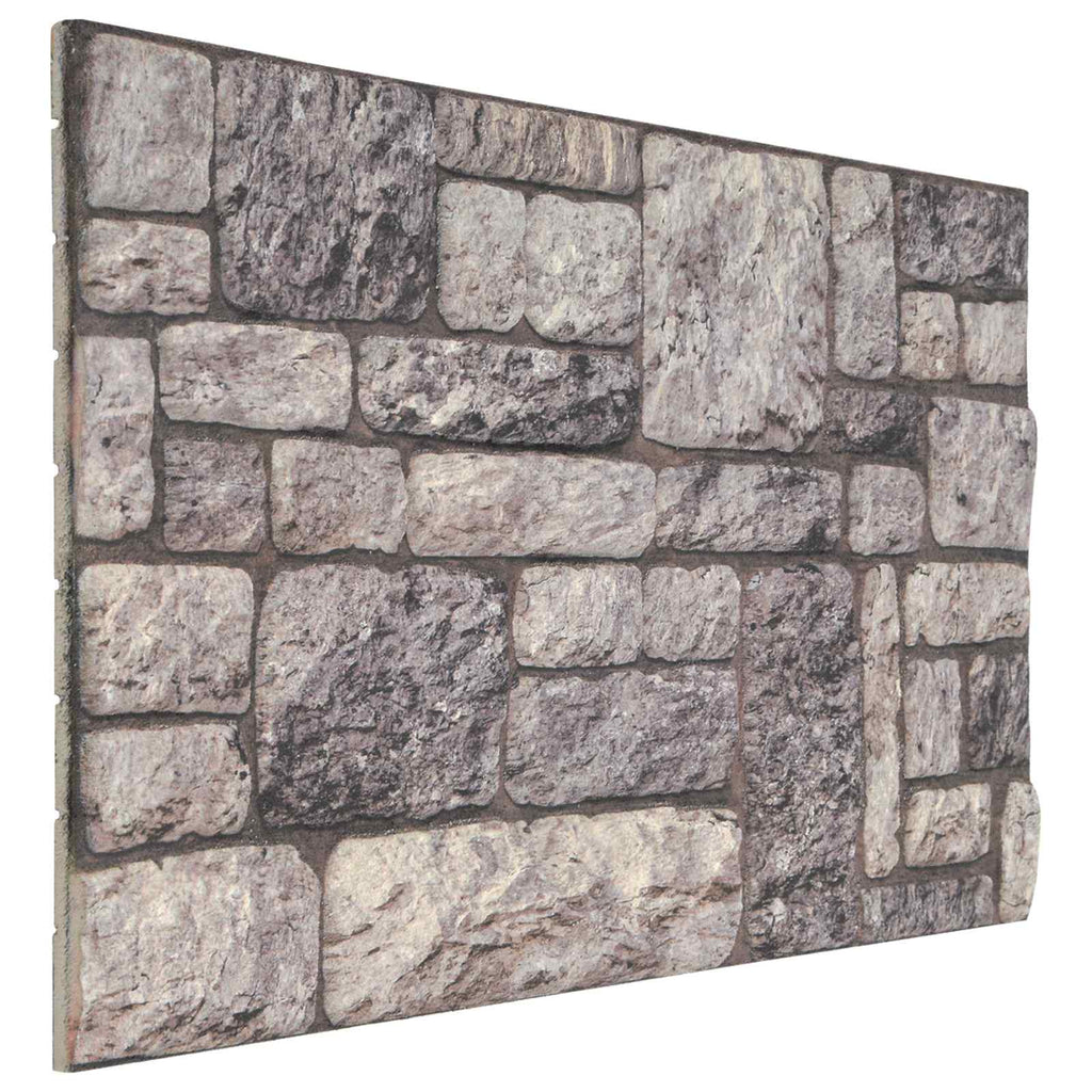 vidaXL Panele ścienne 10 pcs Szary i biały 100 x 50 cm Pianka EPS