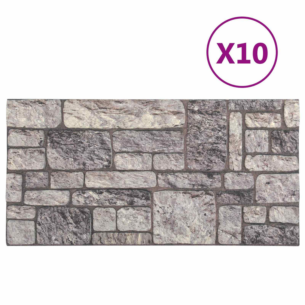 vidaXL Panele ścienne 10 pcs Szary i biały 100 x 50 cm Pianka EPS