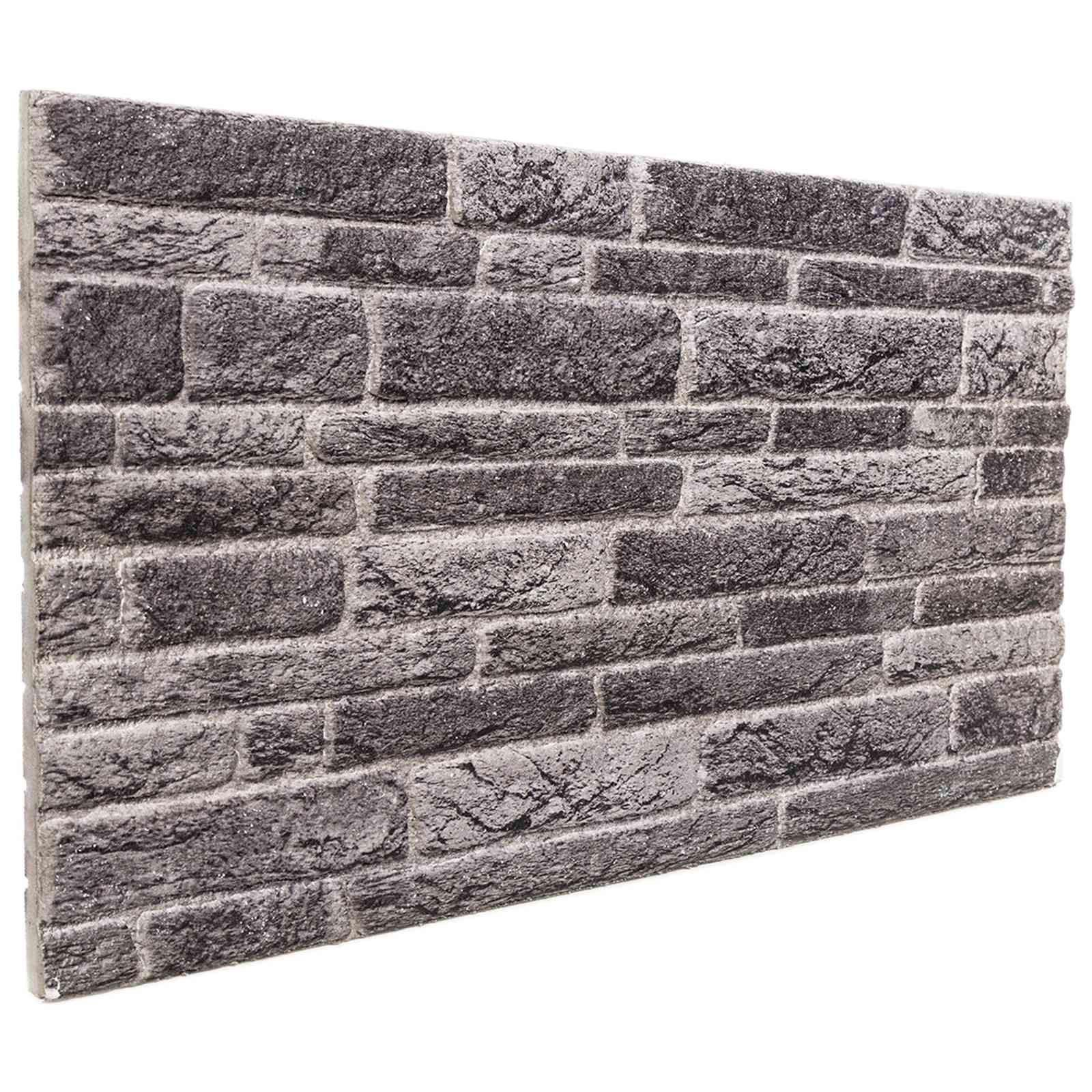 vidaXL Panele ścienne 10 pcs antracytowy 100 x 50 cm Pianka EPS
