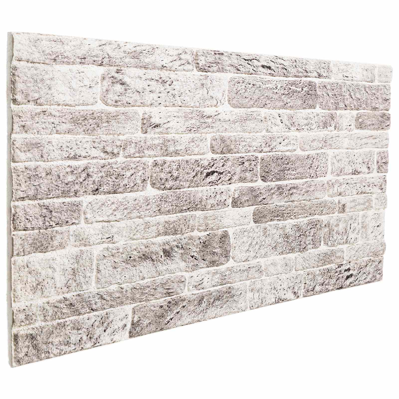 vidaXL Panele ścienne 10 pcs Jasnoszary i biały. 100 x 50 cm