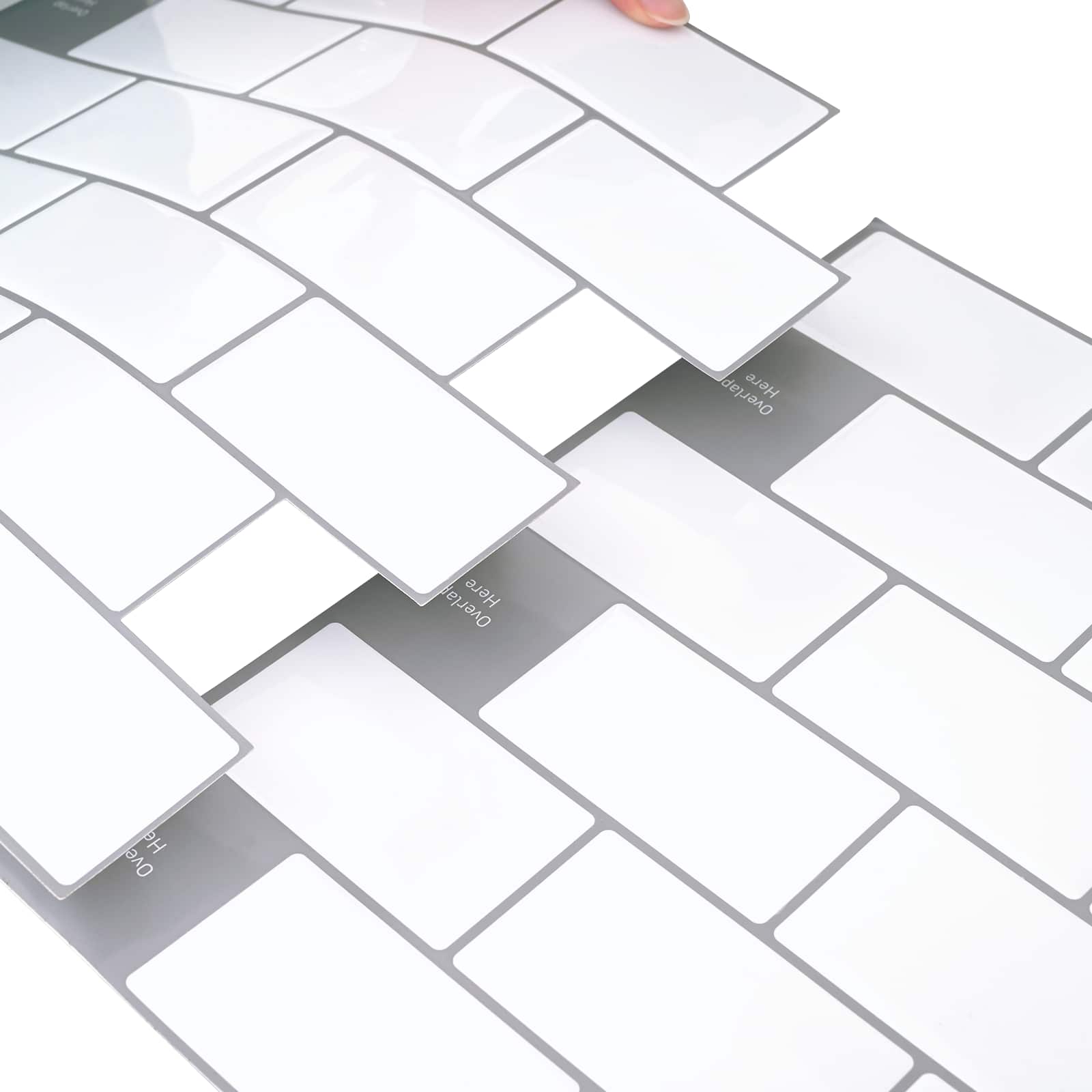 vidaXL Kafelka subway 10 pcs Biały szary 30 x 30 cm Poliuretan i PET