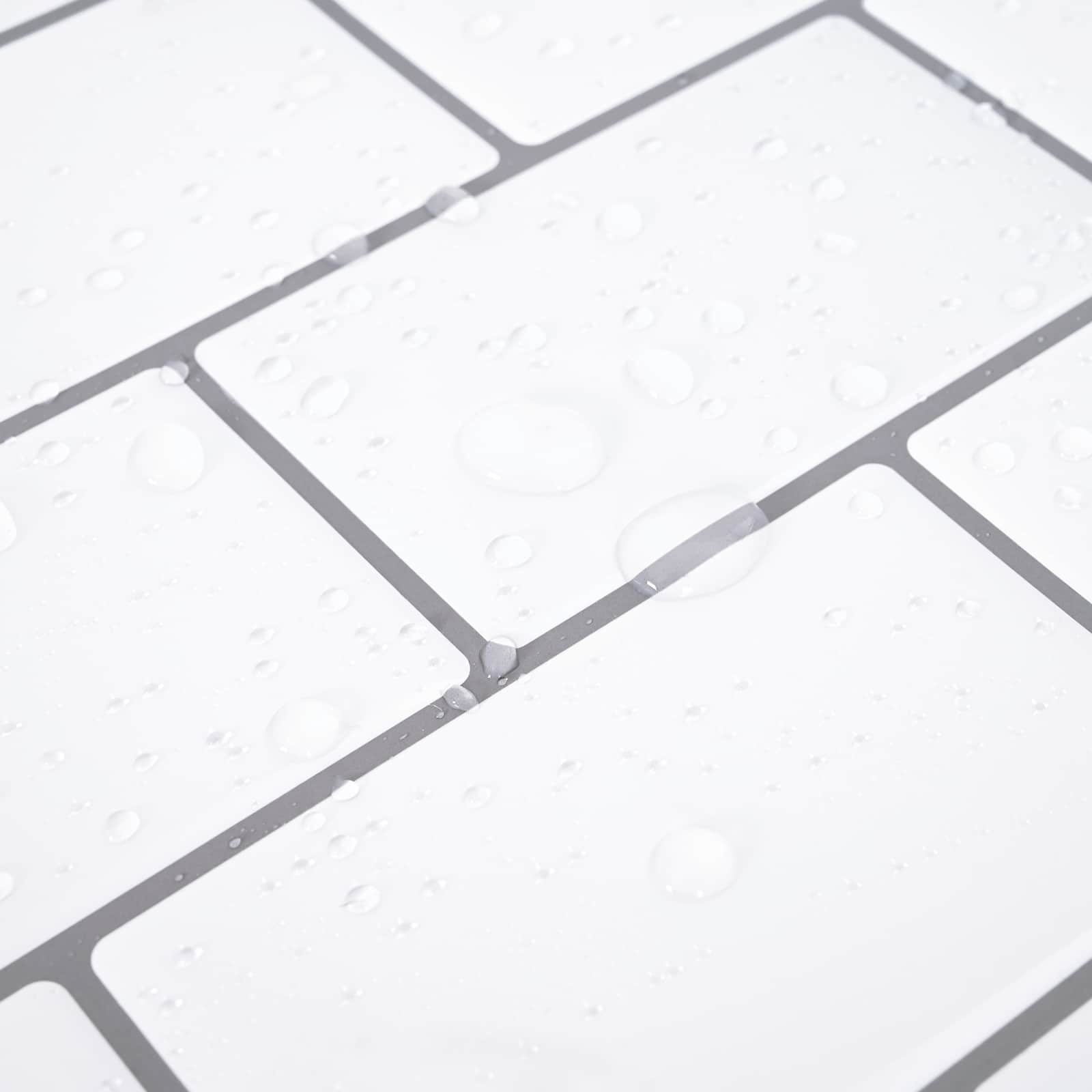 vidaXL Kafelka subway 10 pcs Biały szary 30 x 30 cm Poliuretan i PET