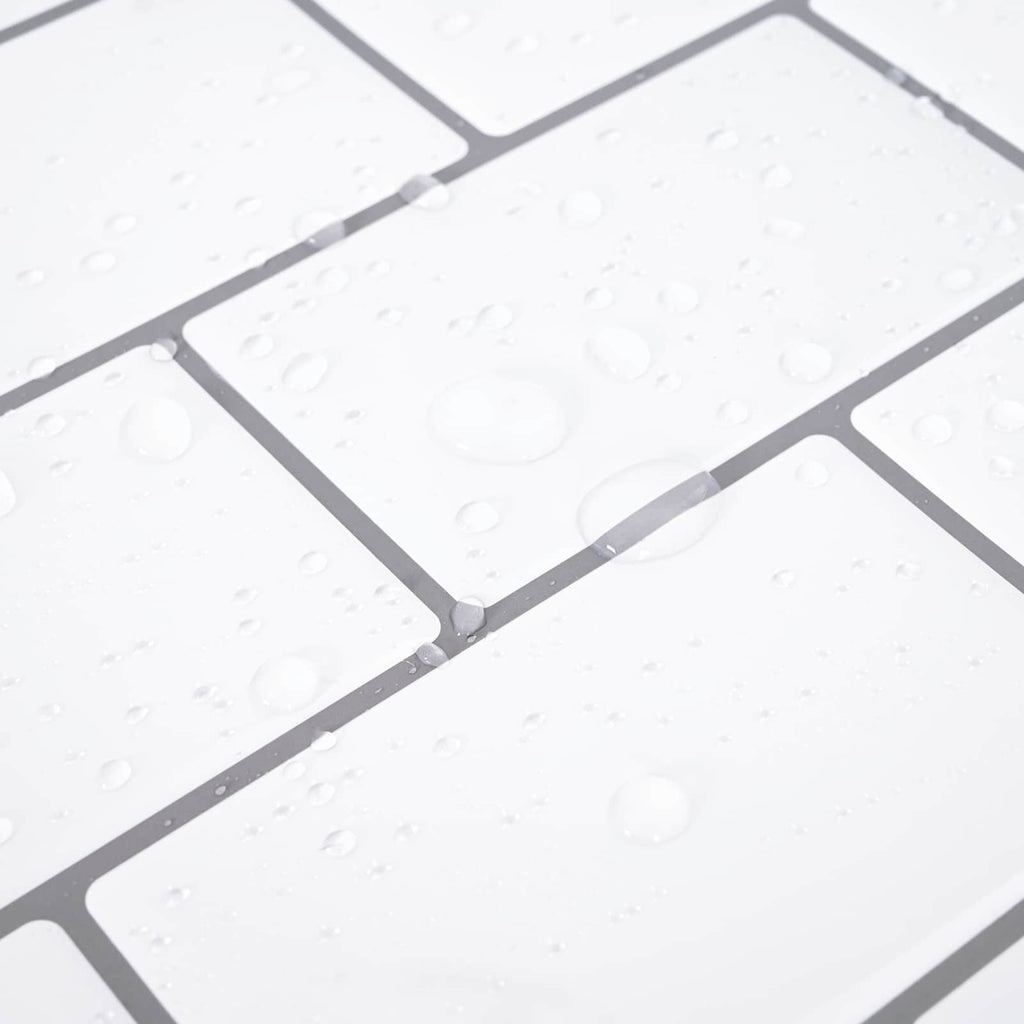 vidaXL Kafelka subway 20 pcs Biały szary 30 x 30 cm Poliuretan i PET