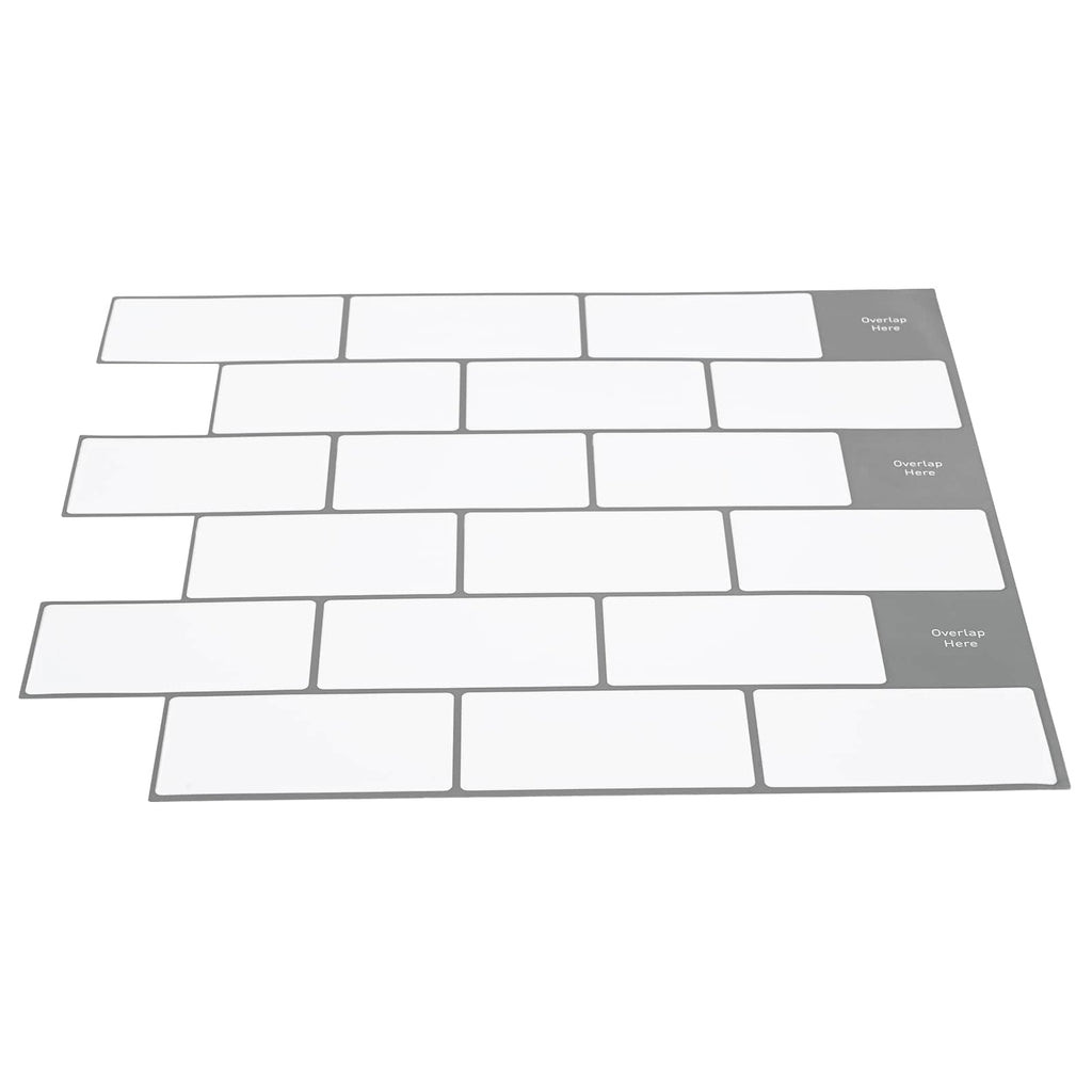 vidaXL Kafelka subway 50 pcs Biały szary 30 x 30 cm Poliuretan i PET