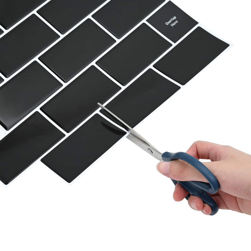 vidaXL Kafelka subway 10 pcs Czarny 30 x 30 cm Poliuretan i PET