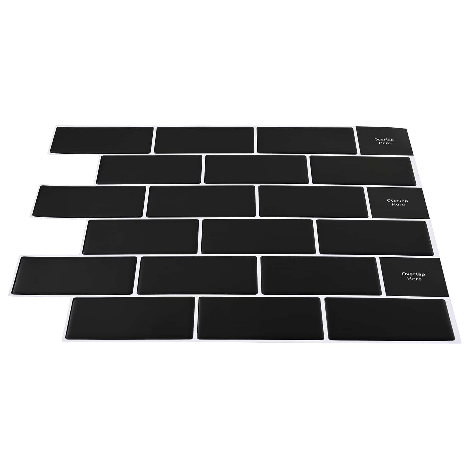 vidaXL Kafelka subway 20 pcs Czarny 30 x 30 cm Poliuretan i PET