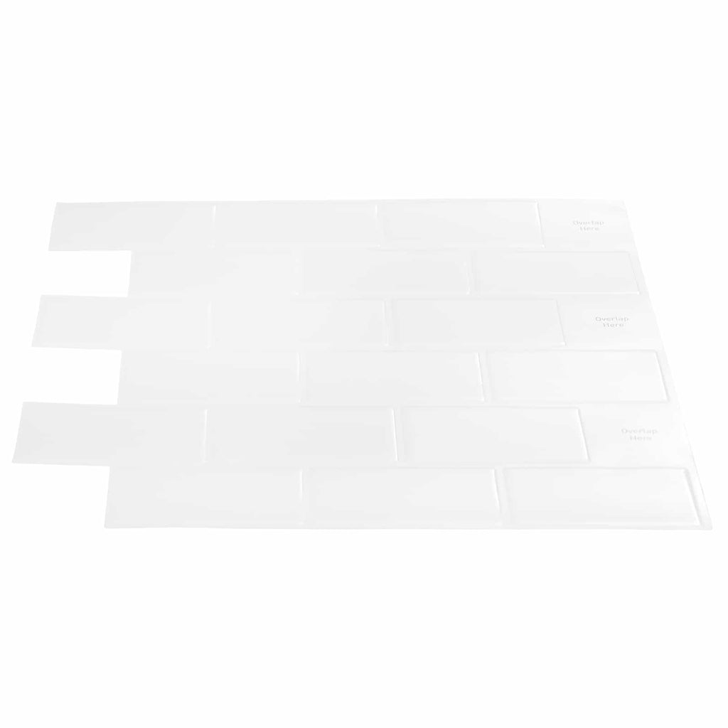 vidaXL Kafelka subway 10 pcs Biały 30 x 30 cm Poliuretan i PET