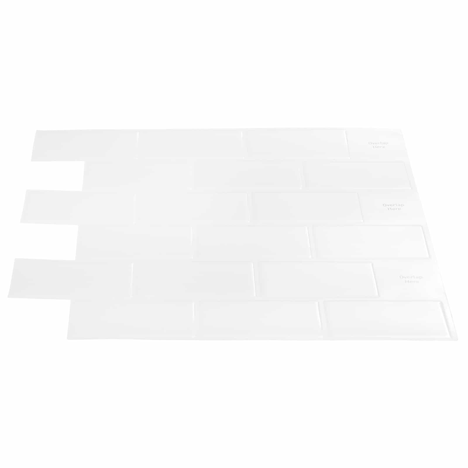 vidaXL Kafelka subway 50 pcs Biały 30 x 30 cm Poliuretan i PET
