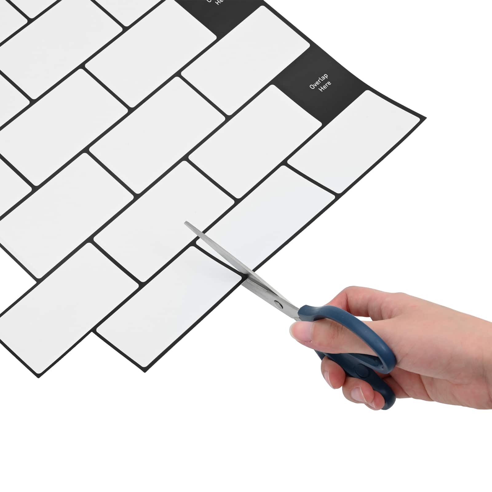 vidaXL Kafelka subway 10 pcs Biały czarny 30 x 30 cm Poliuretan i PET