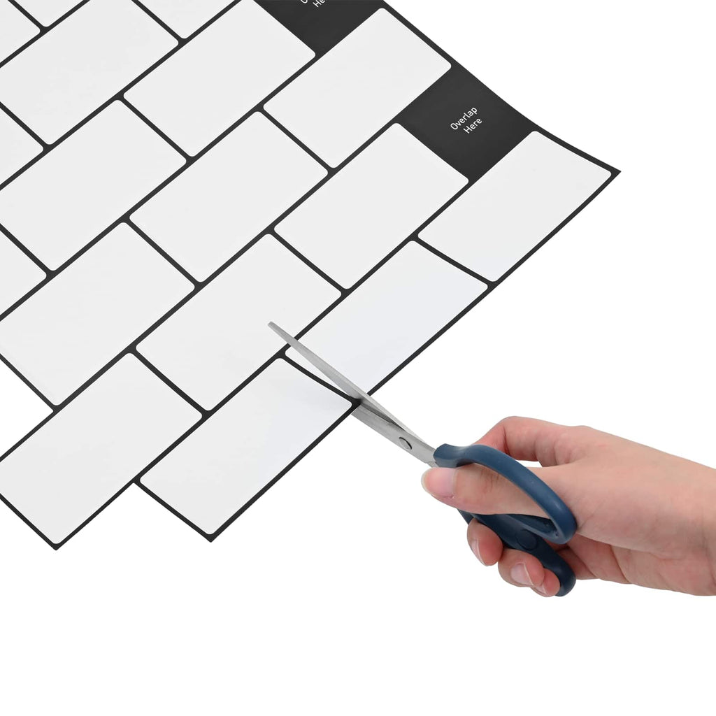 vidaXL Kafelka subway 20 pcs Biały czarny 30 x 30 cm Poliuretan i PET